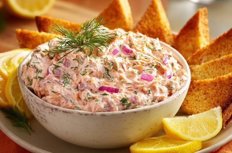 Cremiger Lachs-Dill-Dip (Nie wieder wässriger Dip!)