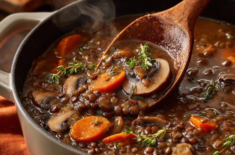 Cremiger Pilz-Linsen-Eintopf (Keine wässrige Soße mehr!)