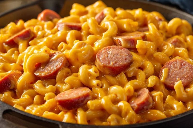 Cremiges Käsemakaroni mit Würstchen