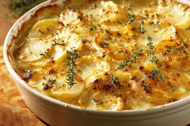 Cremiges Kartoffel-Thymian-Gratin