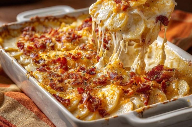 Cremiges Kartoffelgratin mit knusprigem Speck