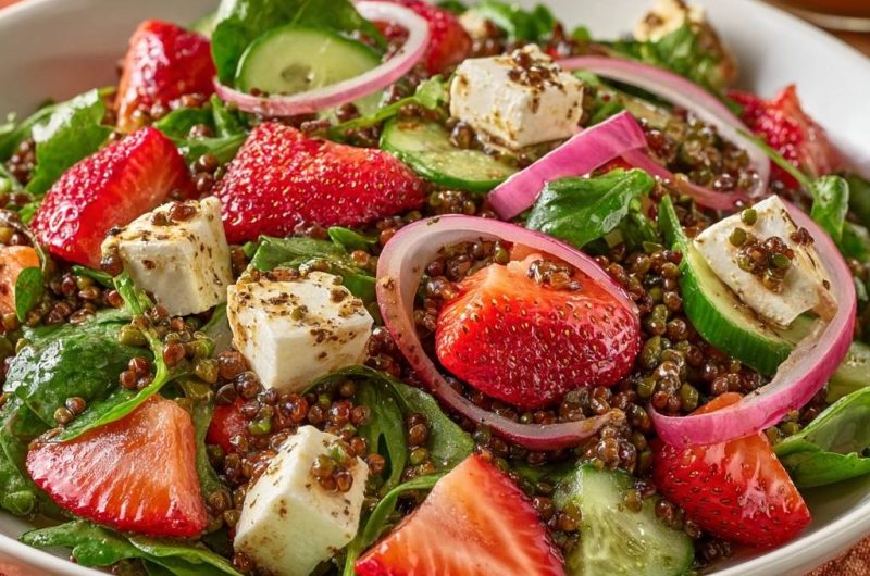 Erdbeer-Feta-Linsen-Salat (Nie wieder matschige Linsen!)