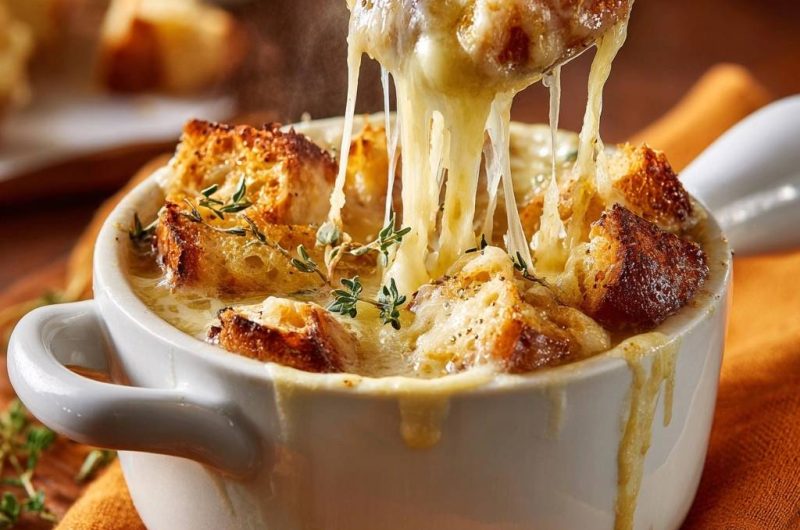 Französische Zwiebelsuppe (Karamellzwiebeln in nur 25 Min!)