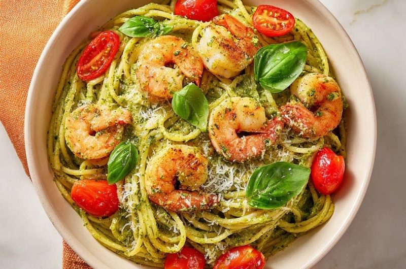 Garnelen-Pesto-Spaghetti
