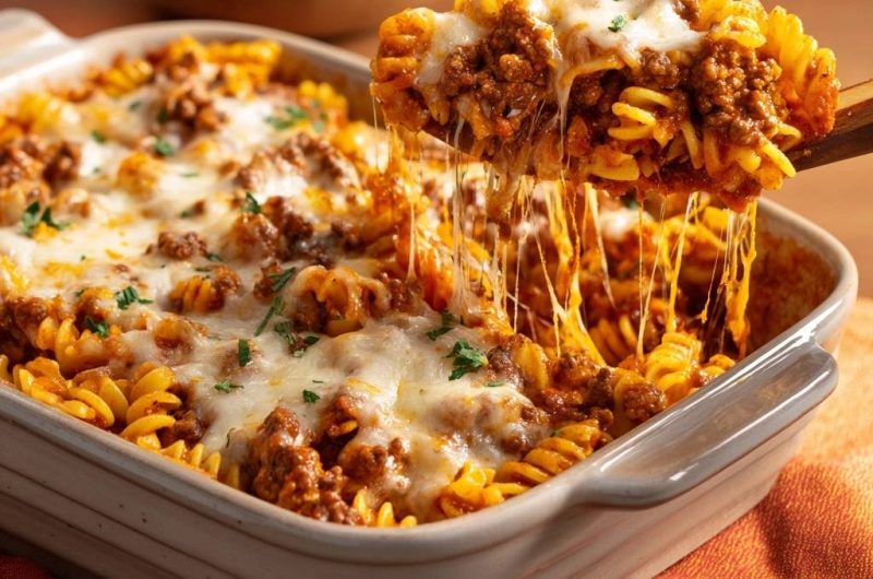 Gebackener Fusilli-Hackfleisch-Auflauf (Nie wieder matschige Nudeln!)