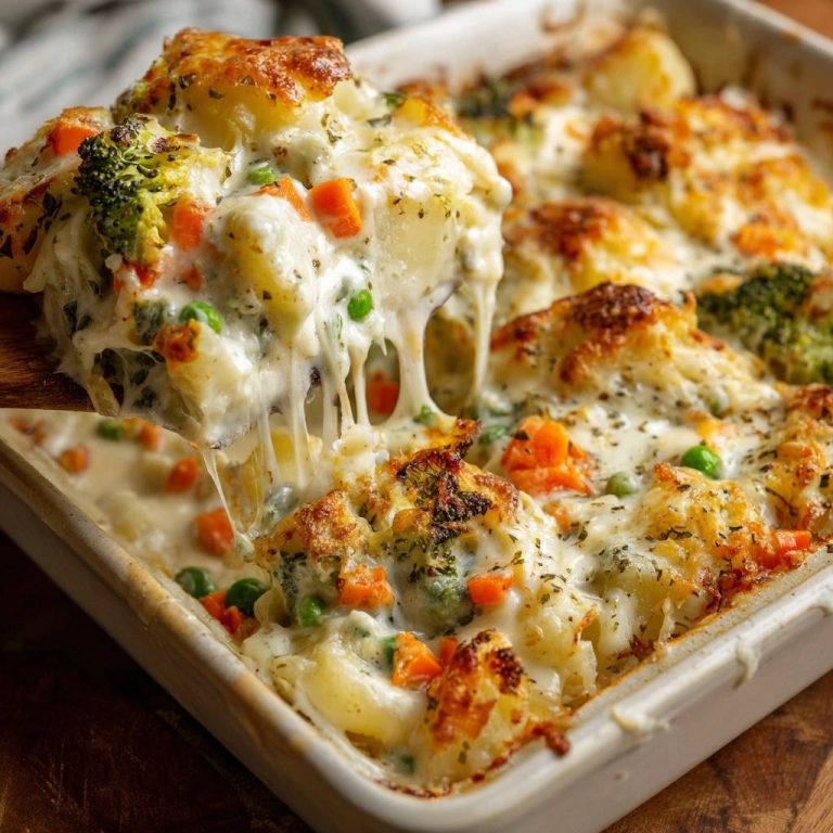 Käsig cremiger Gemüse-Kartoffel-Auflauf – Rezept