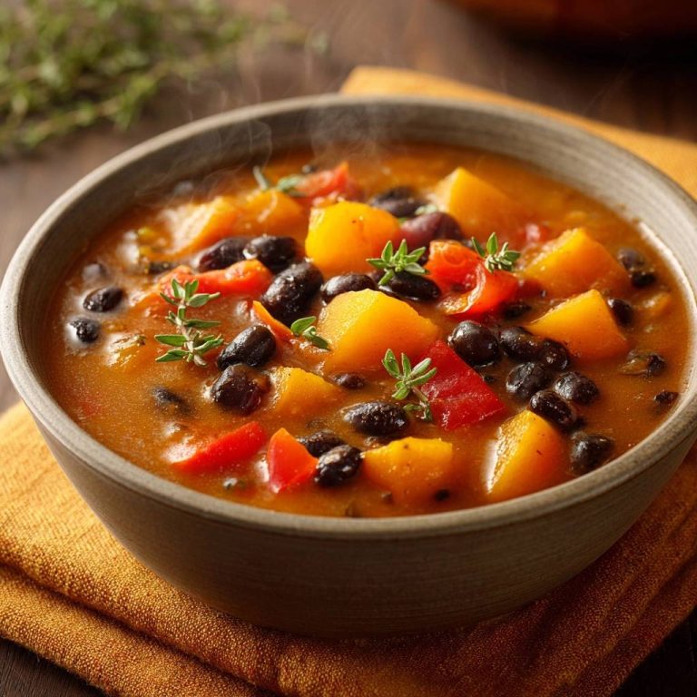 Kürbis-Schwarze-Bohnen-Eintopf (Nie wieder matschiger Kürbis!)