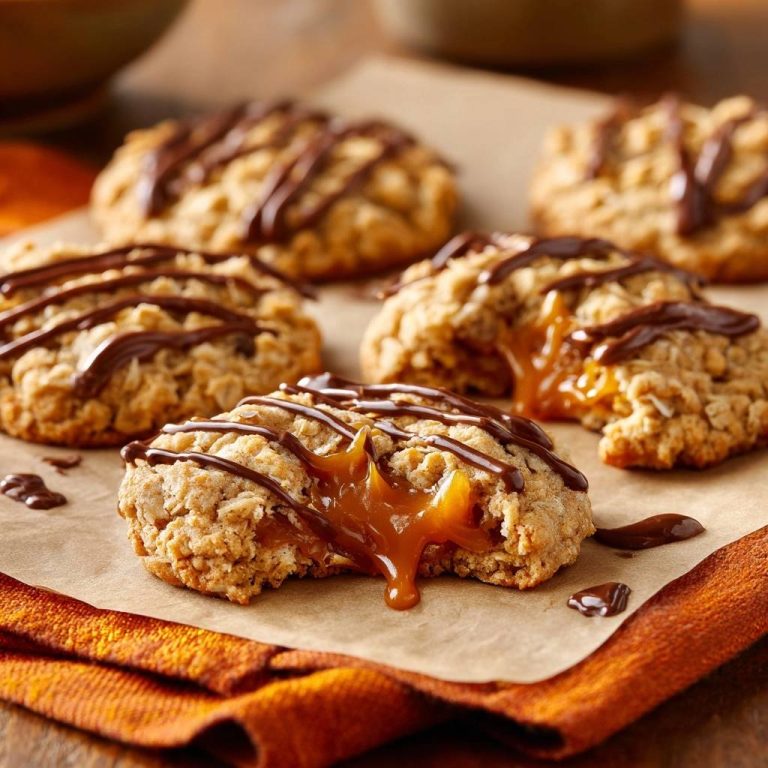 Karamell-gefüllte Haferkekse (Nie wieder auslaufende Füllung!)