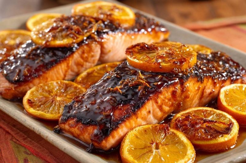 Karamellisierter Orangen-Lachs