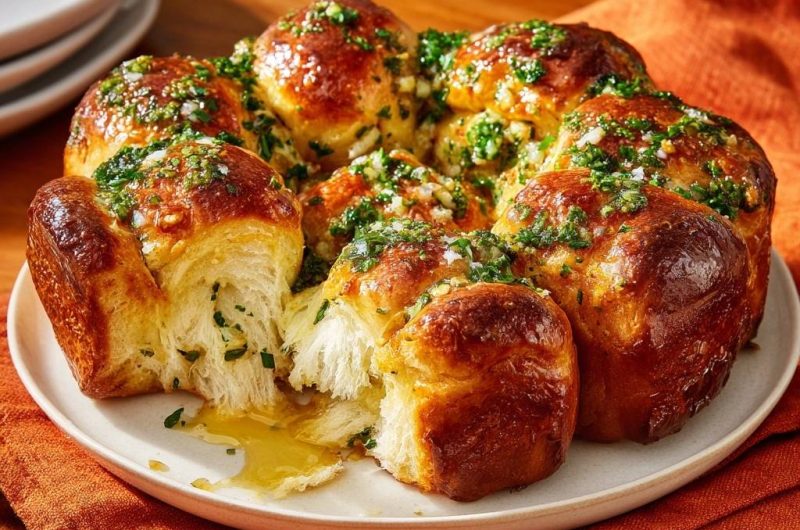 Knoblauch-Petersilie-Pull-Apart-Brötchenring