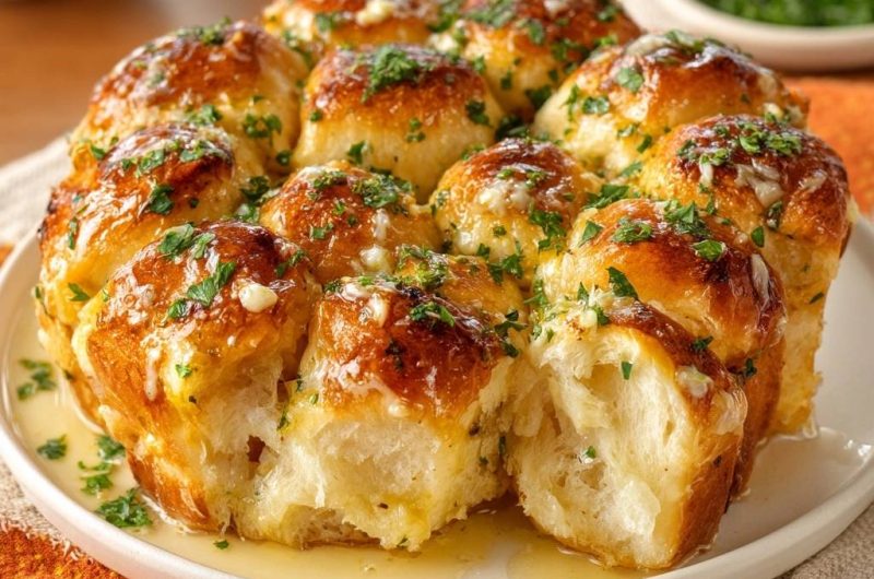 Knoblauchbutter-Pull-Apart-Brötchen