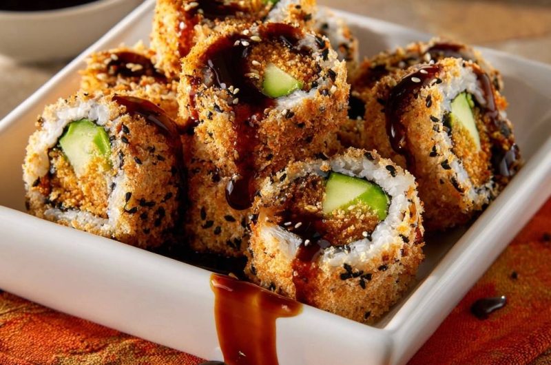 Knusprige Avocado-Sushi-Rollen
