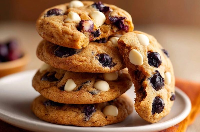 Knusprige Blaubeer-Weißschokolade-Cookies