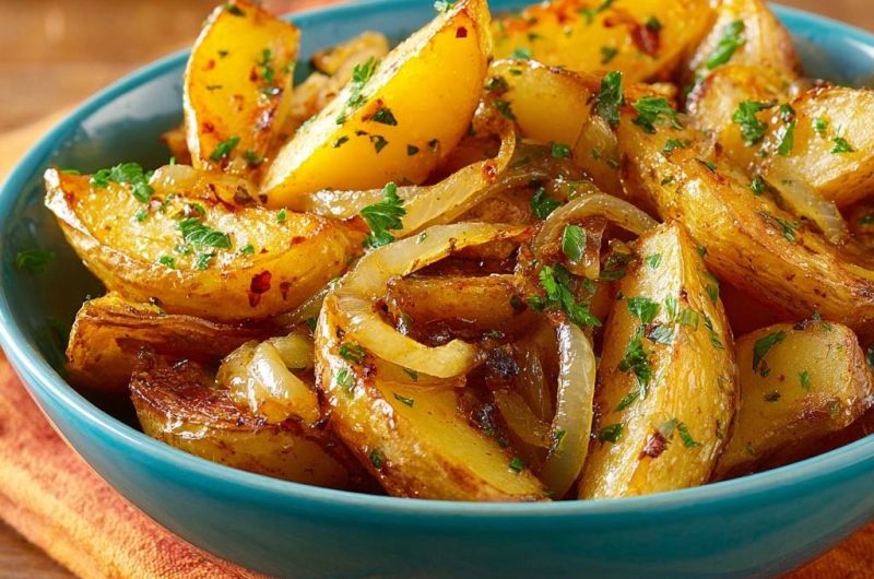 Knusprige Bratkartoffeln mit Zwiebeln