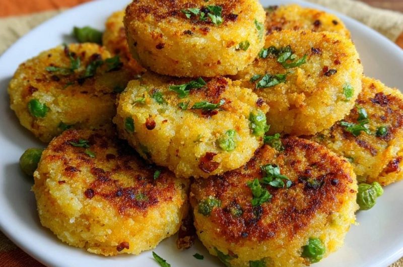 Knusprige Erbsen-Grieß-Cutlets