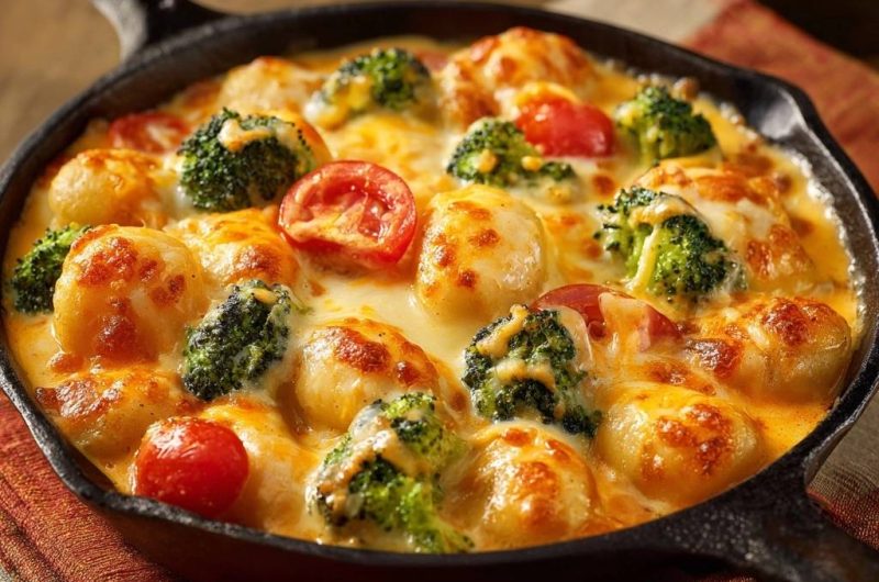 Knusprige Gnocchi-Pfanne mit Brokkoli & Tomaten