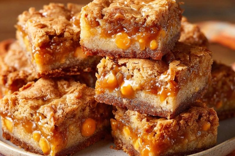 Knusprige Karamell-Butterscotch-Crumble-Riegel (Nie wieder matschiger Boden!)