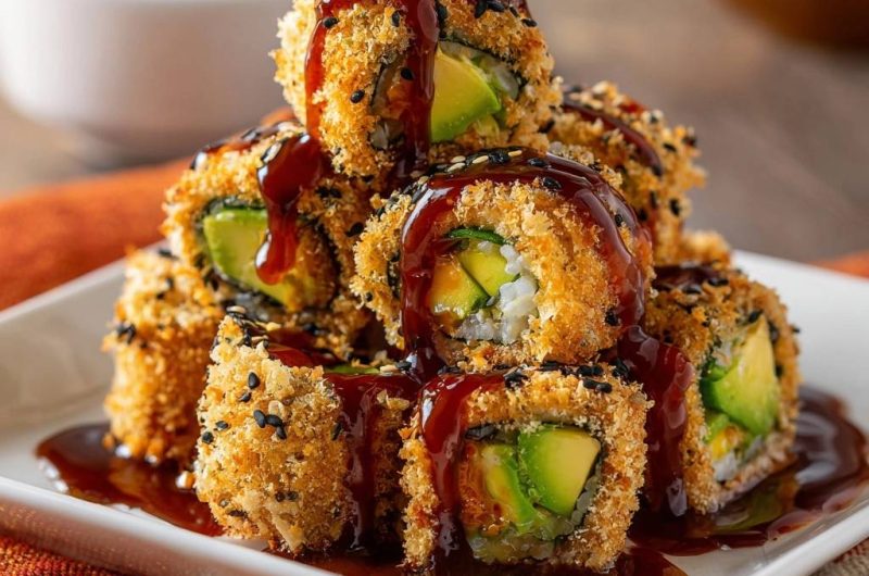 Knusprige Panko-Avocado-Rolls (Nie wieder abfallende Panade!)