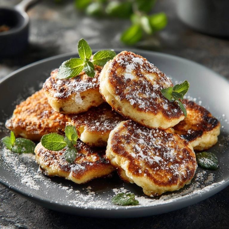 Knusprige Quarkpfannkuchen mit Minze – Rezept