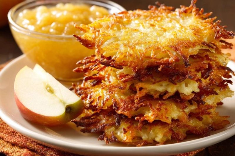 Knusprige Reibekuchen mit Apfelmus