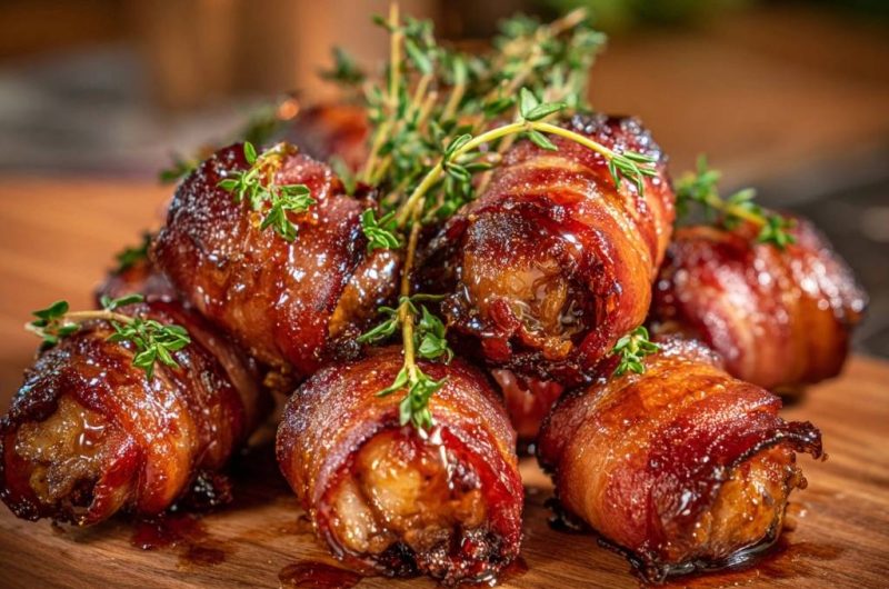 Knusprige Speck-Hähnchen-Röllchen