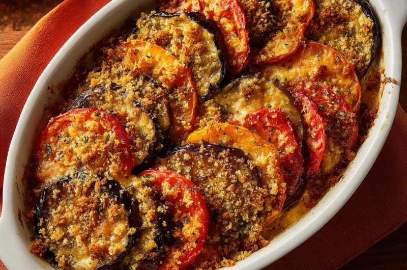 Knuspriger Auberginen-Tomaten-Kürbis-Gratin (Keine wässrige Soße mehr!)