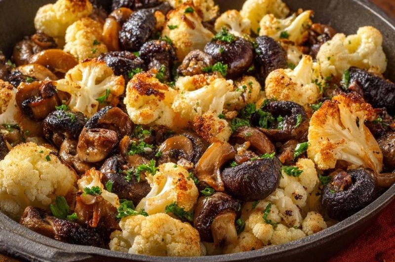 Knuspriger Blumenkohl mit Champignons