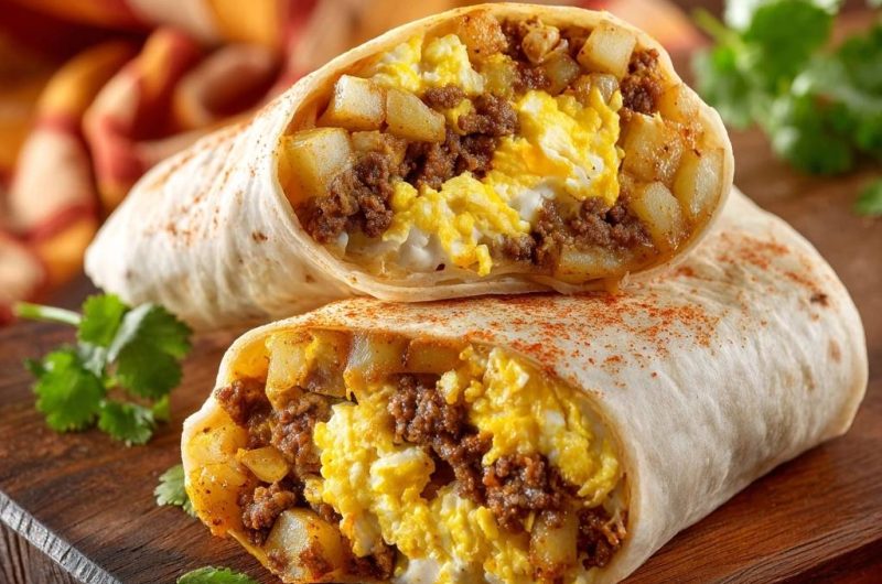 Knuspriger Frühstücks-Burrito