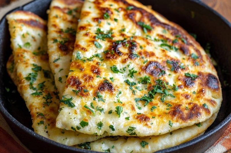 Knuspriger Käse-Naan (Nie wieder Ankleben!)