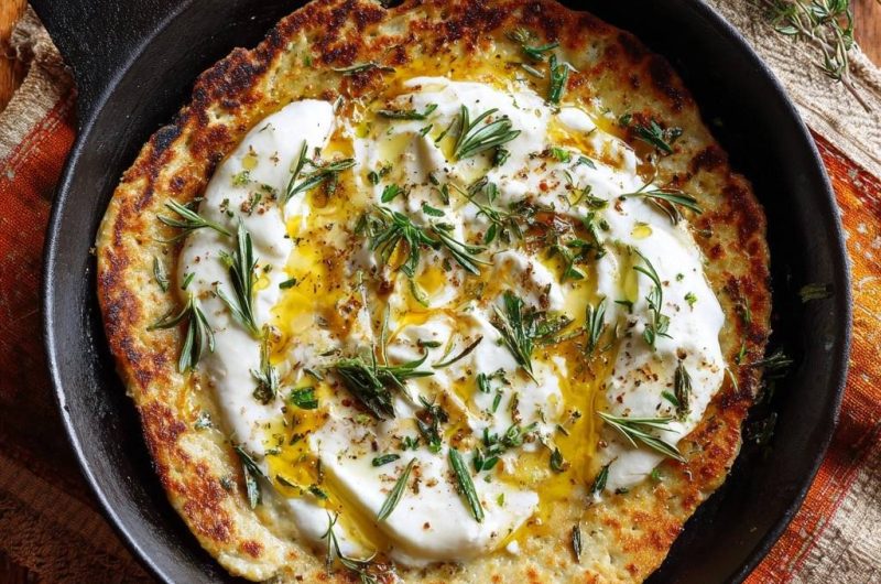 Knuspriger Kräuterfladen mit Feta