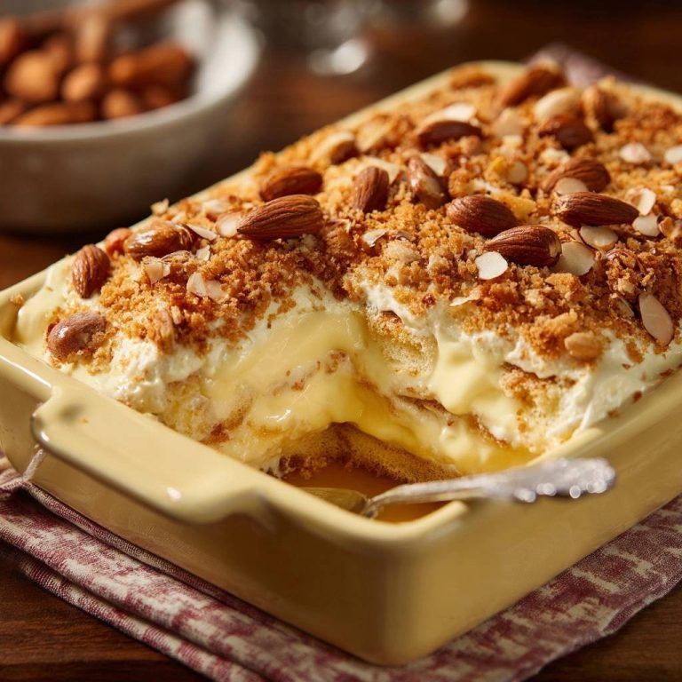 Knuspriger Mandelcreme-Auflauf – knuspriges Topping