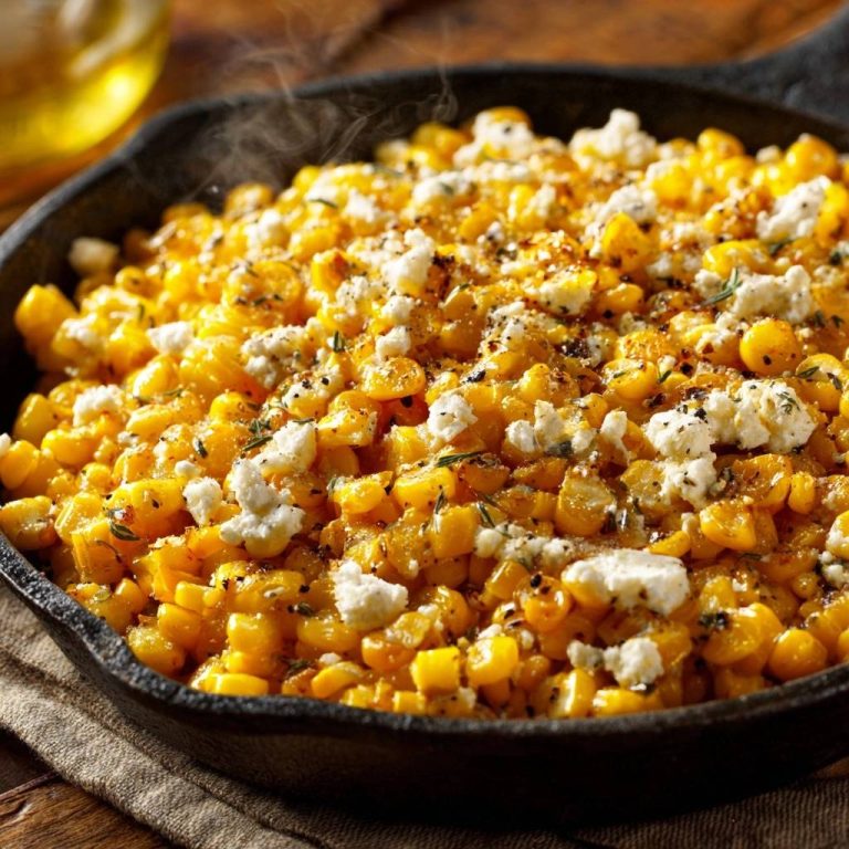 Knuspriger Pfannen-Mais mit Feta und Thymian – Rezept
