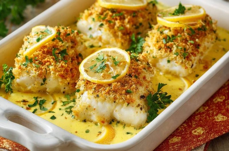 Knuspriger Zitronen-Kabeljau aus dem Ofen