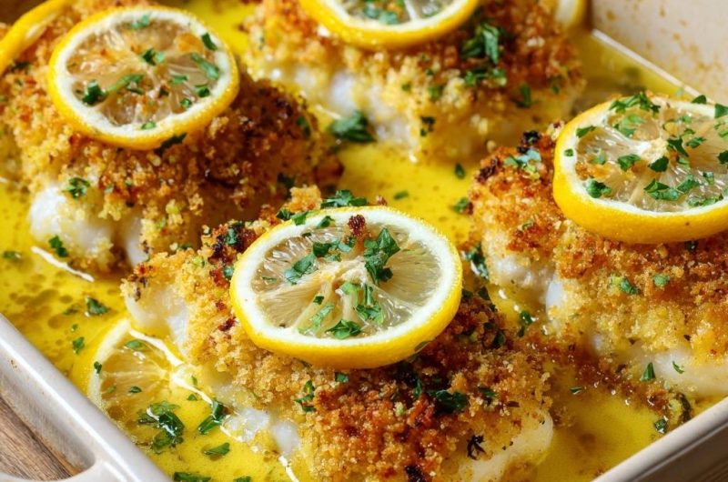 Knuspriger Zitronenfisch-Auflauf