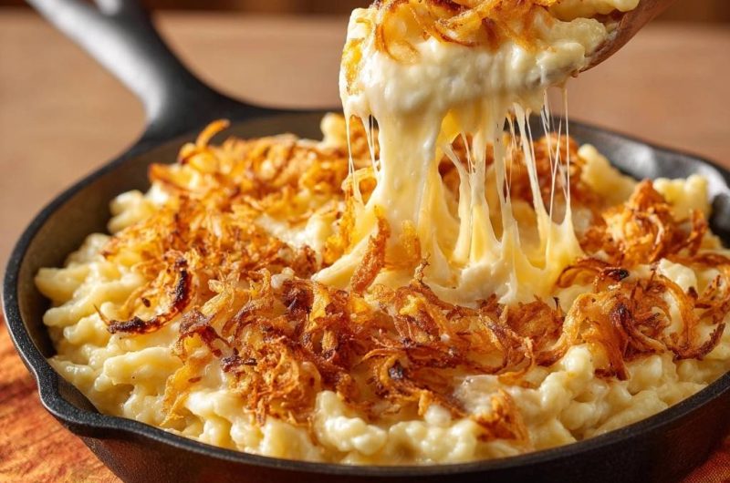 Knuspriger Zwiebel-Mac & Cheese