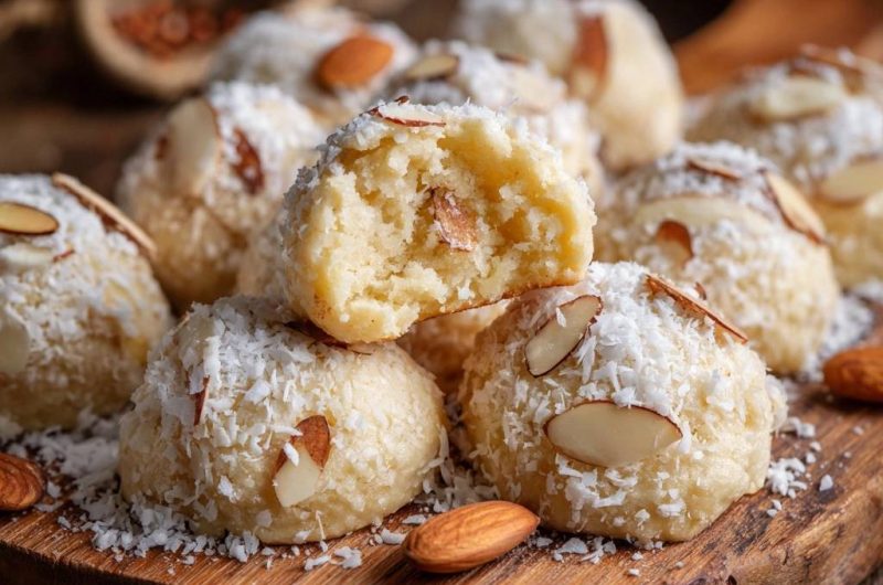 Kokos-Mandel-Laddu (Nie wieder bröckelnde Bällchen!)