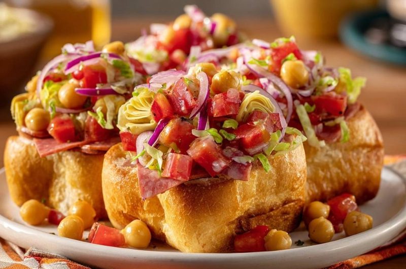 Mediterrane Salami-Salat-Brötchen