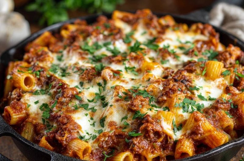 Ofen-Rigatoni mit Hackfleisch und Käse (Nie wieder matschige Nudeln)