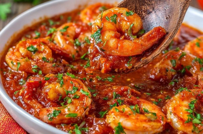 Saftige Garnelen in Tomatensauce