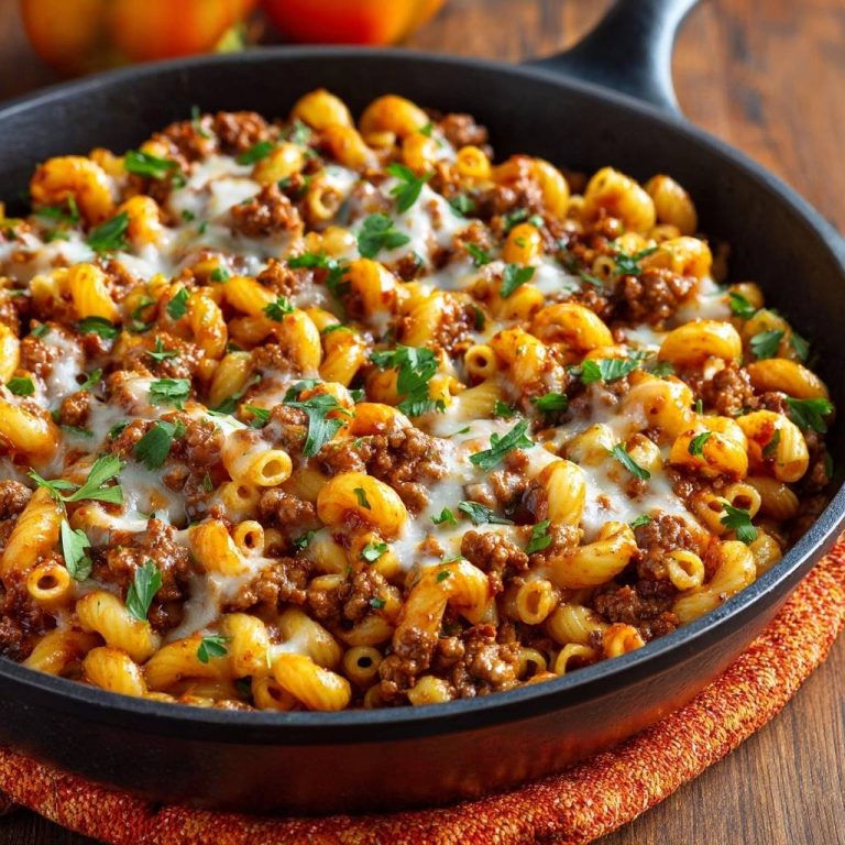 Saftige Hackfleisch-Conchiglie aus der Pfanne