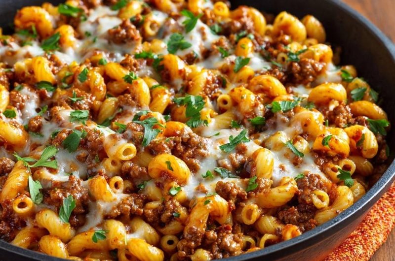 Saftige Hackfleisch-Conchiglie aus der Pfanne