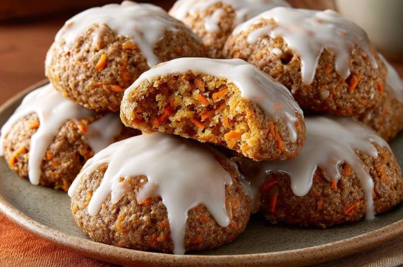 Saftige Karottenkekse mit cremiger Glasur