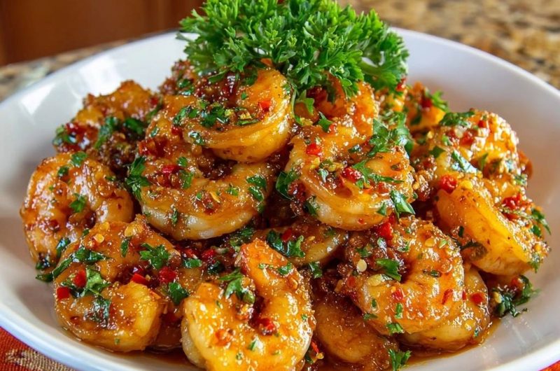 Saftige Knoblauch-Chili-Garnelen