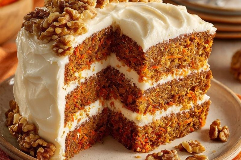 Saftiger Karottenkuchen mit Walnüssen