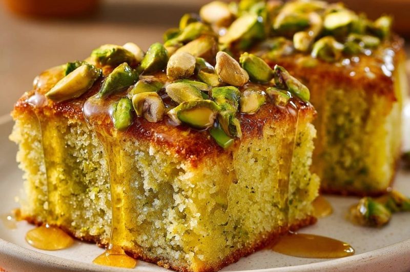 Saftiger Pistazien-Sirupkuchen