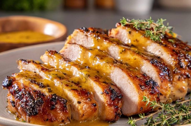 Saftiges Gegrilltes Hähnchen mit Honig-Senf-Glasur