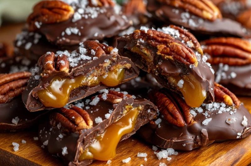 Salz-Karamell-Pekannuss-Schokoladen-Turtles (Nie wieder hartes Karamell!)