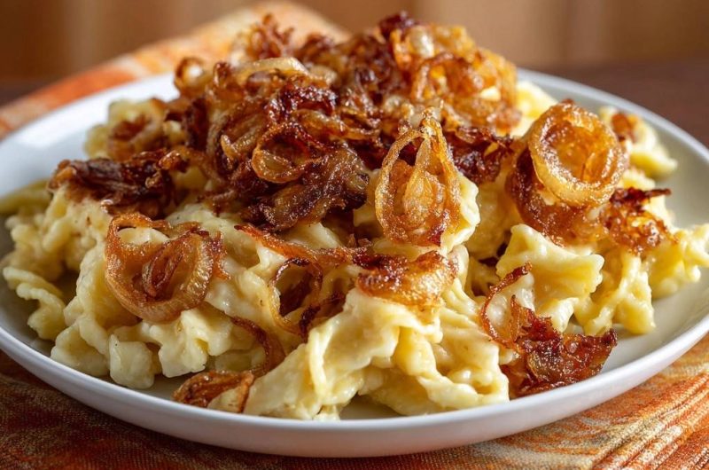 Schwäbische Spätzle mit knusprigen Bratenzwiebeln