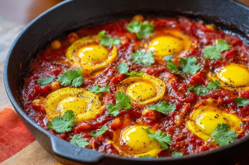Shakshuka mit Kichererbsen (Nie wieder zerplatzte Eier!)