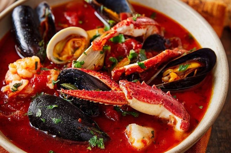 Tomatiger Meeresfrüchtetopf